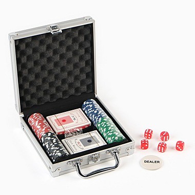 Набор покер в металлическом кейсе 20х20см