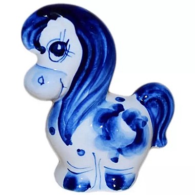 Лошадка гжель 8см