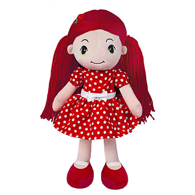 Кукла Стильняшка в красном платье в горошек 40см