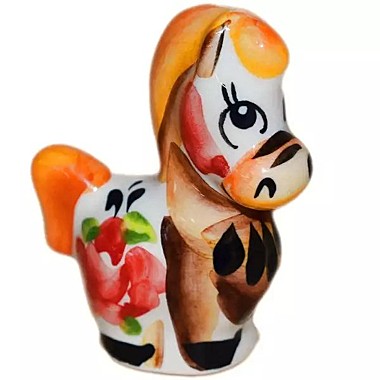 Лошадка цветная 6,8см