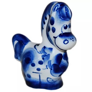 Лошадка гжель 6,8см