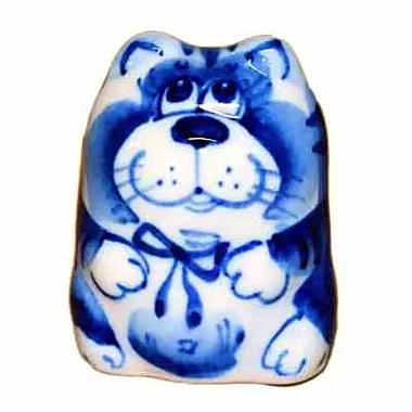 Кот гжель 4см