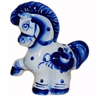 Лошадка гжель 11см
