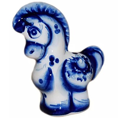 Лошадка гжель 8см