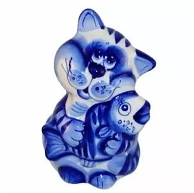 Кот гжель 12см